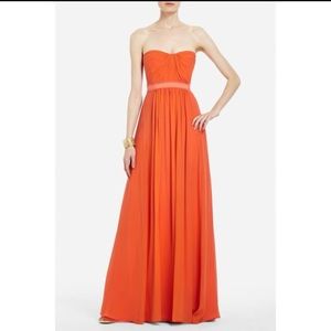 BCBG Strapless Maxi Dress in Orange